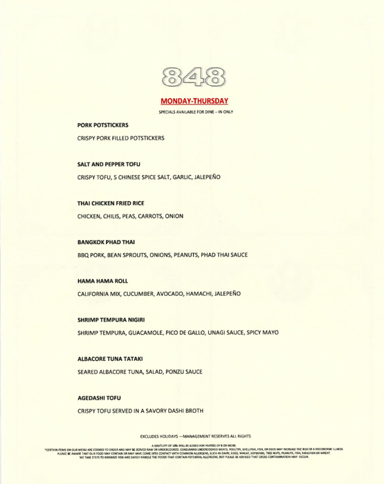 848 Menu Dec 25