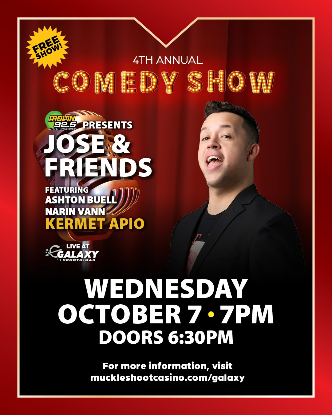 4th Annual Jose & Friends Comedy Show presented by MOViN 92.5 FM